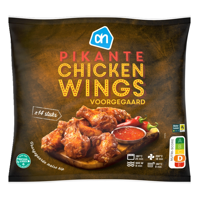 Pikante chickenwings voorgegaard