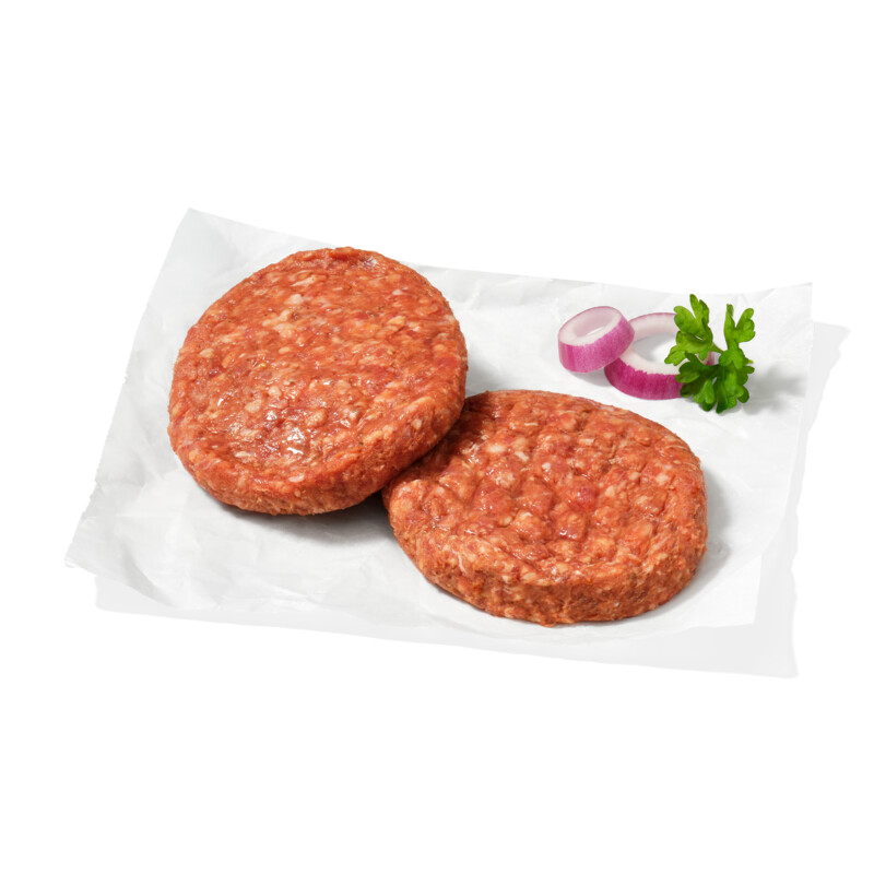 Een afbeelding van AH Rund- en varkensburger met rundereiwit