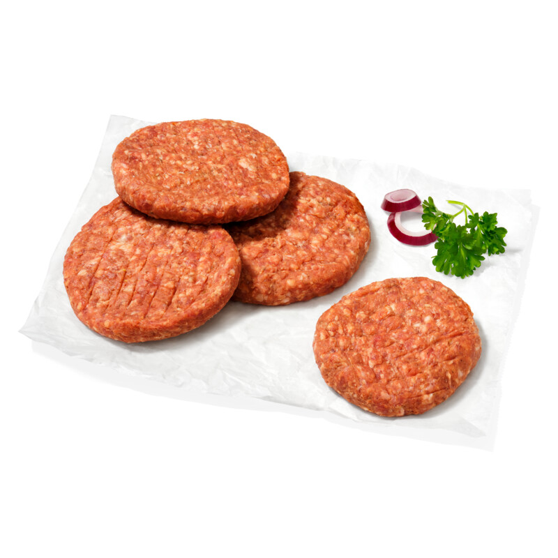 Een afbeelding van AH Rund- en varkensburger met rundereiwit