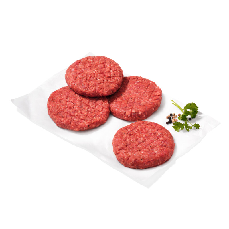 Een afbeelding van AH Hamburger toegevoegd rundereiwit 4 stuks