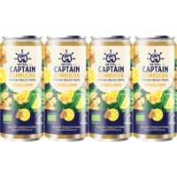 Een afbeelding van The Gutsy Captain Kombucha ginger & lemon 4-pack
