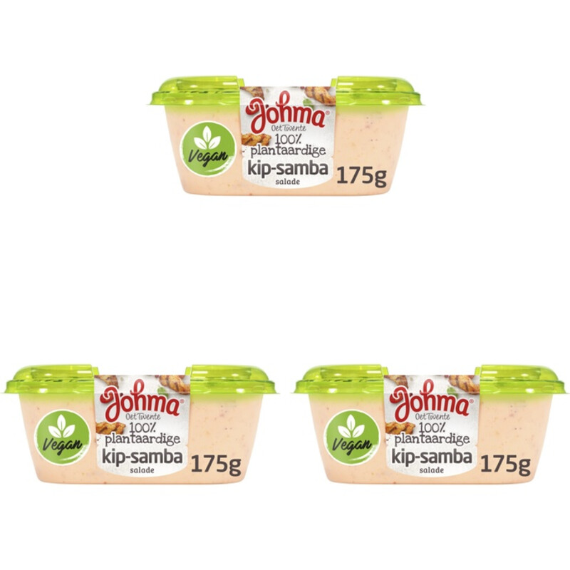 Een afbeelding van Johma 100% plantaardige kip-samba 3-pack