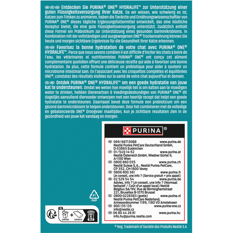 Een afbeelding van Purina ONE Hydralife met kipsmaak