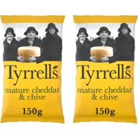 Een afbeelding van Tyrrells Mature cheddar & chive 2-pack