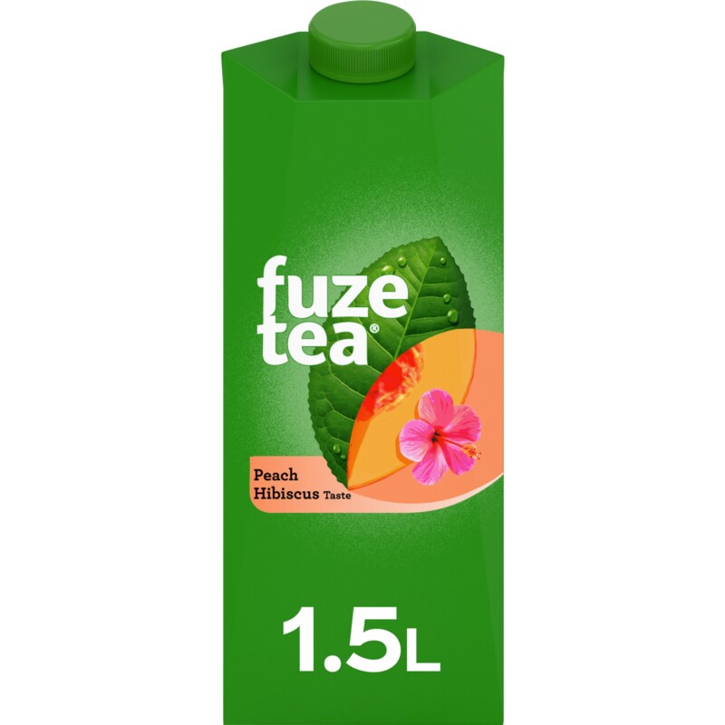 Een afbeelding van Fuze Tea Black Ice Tea Peach Hibiscus