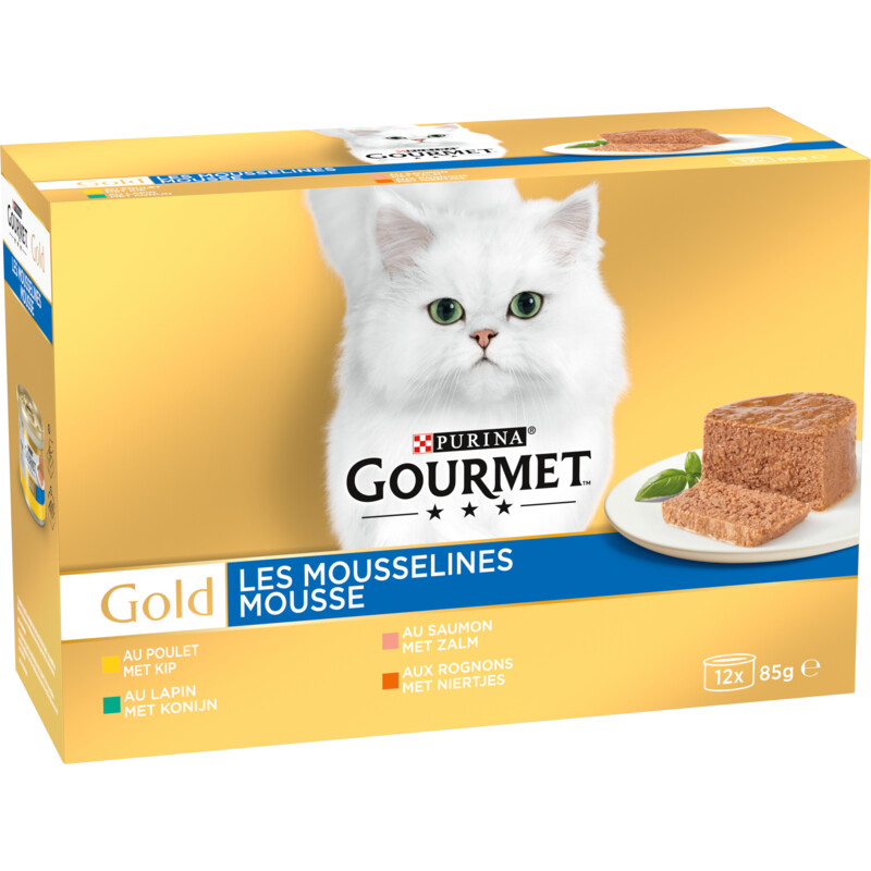 Een afbeelding van Gourmet Gold mousse met kip zalm niertjes konijn