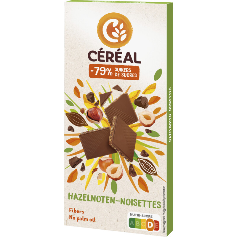Een afbeelding van Céréal Melk chocolade-hazelnoten minder suikers