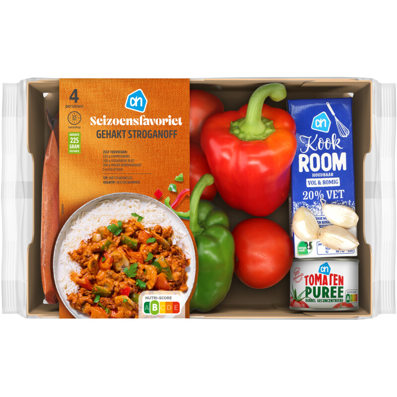 Een afbeelding van AH Gehakt stroganoff verspakket