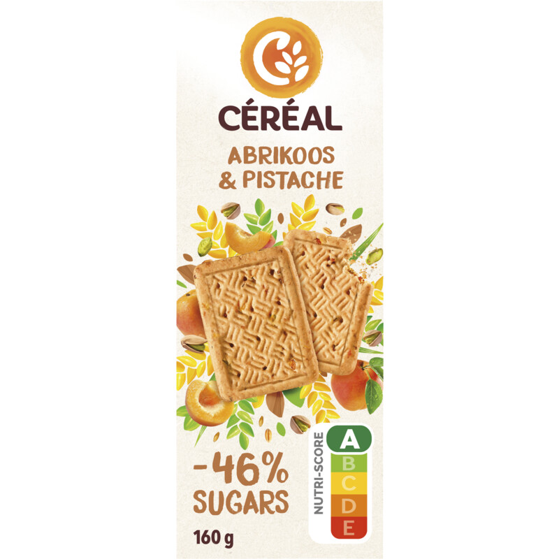 Een afbeelding van Céréal Abrikoos & pistache koek minder suikers