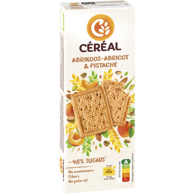 Een afbeelding van Céréal Abrikoos & pistache koek minder suikers