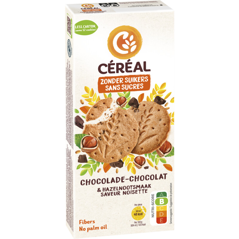 Een afbeelding van Céréal Chocolade hazelnootkoeken zonder suikers