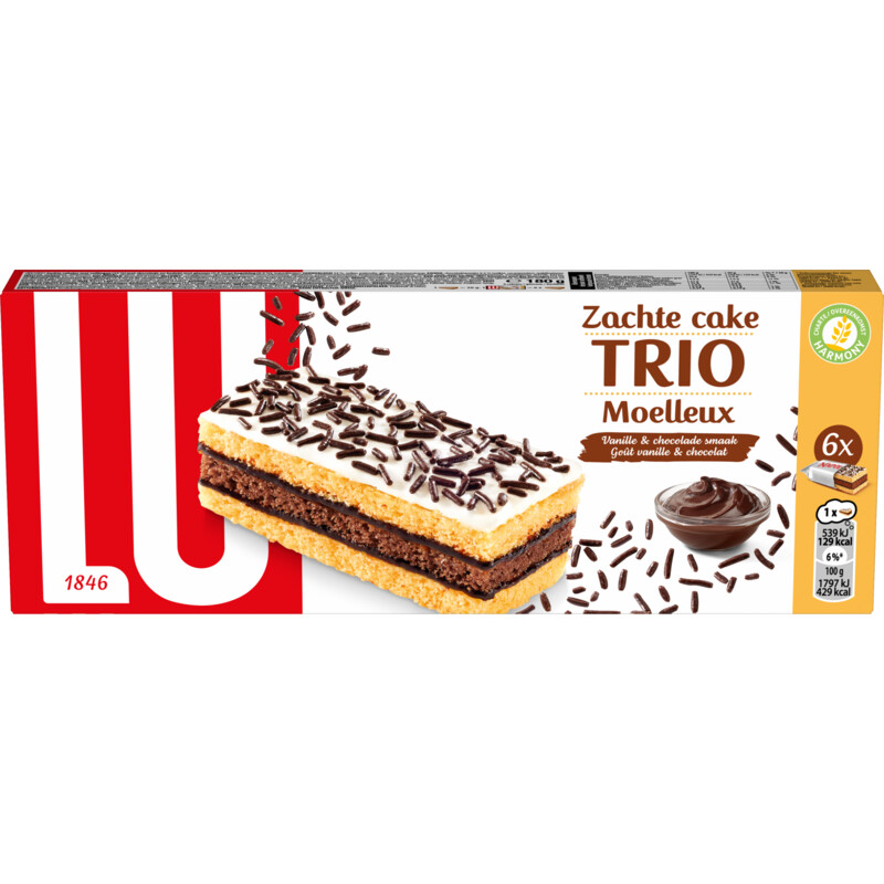 Een afbeelding van LU Zachte cake trio moelleux