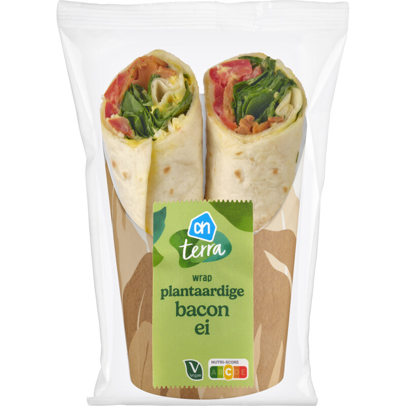 Een afbeelding van AH Terra Plantaardige wrap bacon ei