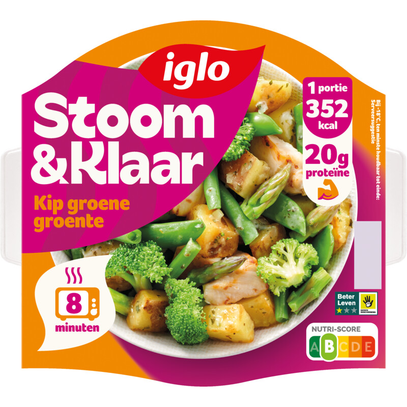 Een afbeelding van Iglo Stoom & klaar kip groene groente