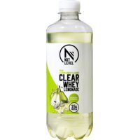 Een afbeelding van NXT Level Clear whey lemonade pear elderflower