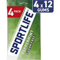 Een afbeelding van Sportlife Peppermint sugar free gums 4-pack