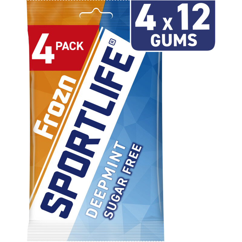 Een afbeelding van Sportlife Frozn deepmint sugar free gums 4-pack