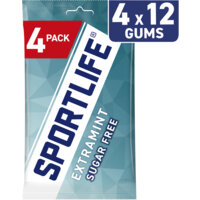 Een afbeelding van Sportlife Extramint sugar free gums 4-pack