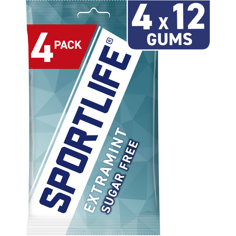Een afbeelding van Sportlife Extramint sugar free gums 4-pack