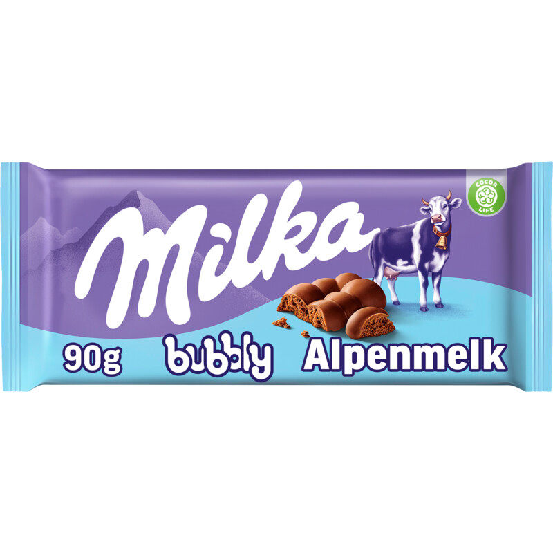 Een afbeelding van Milka Chocoladereep bubbly alpenmelk