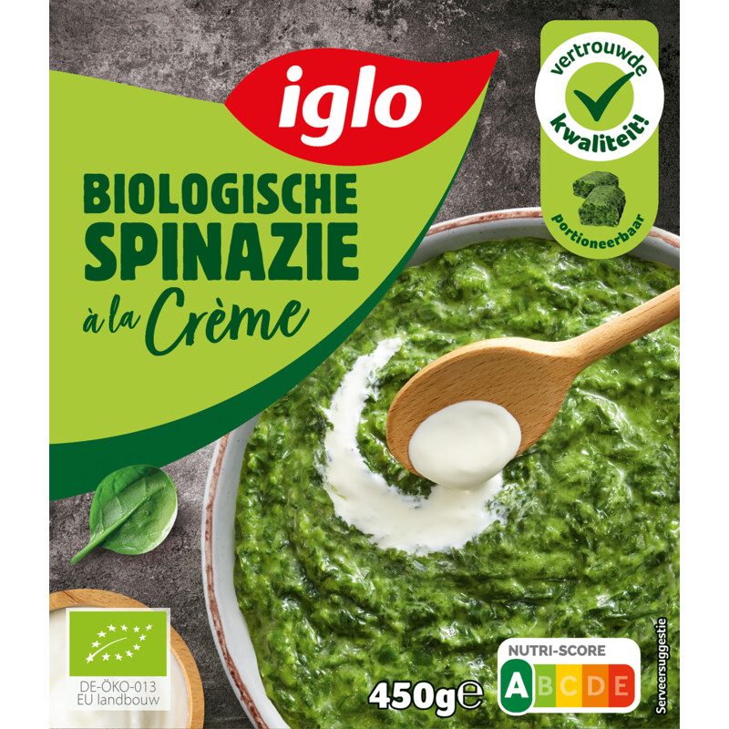 Een afbeelding van Iglo Biologische spinazie à la crème