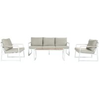 Hartman Loungeset grijs kussen wit frame