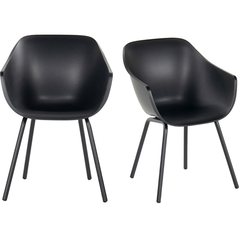 Een afbeelding van Jill Tuinstoel royal aluminium mat zwart 2x