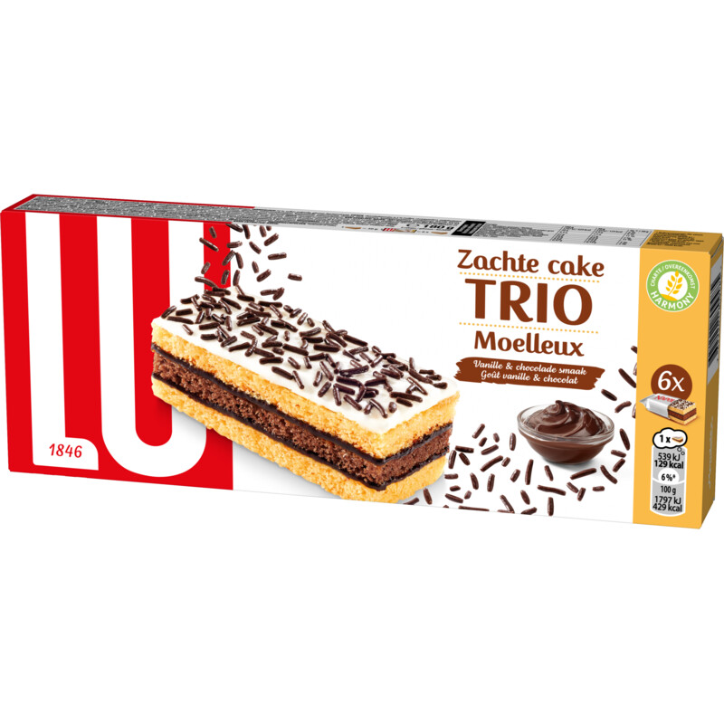 Een afbeelding van LU Zachte cake trio moelleux