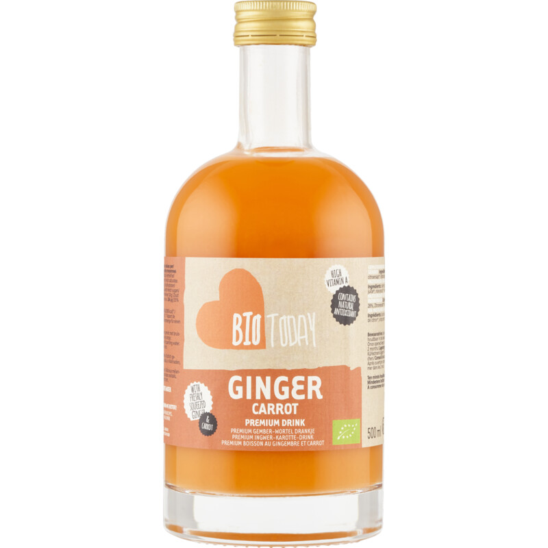 Een afbeelding van BioToday Premium gember-wortel drankje