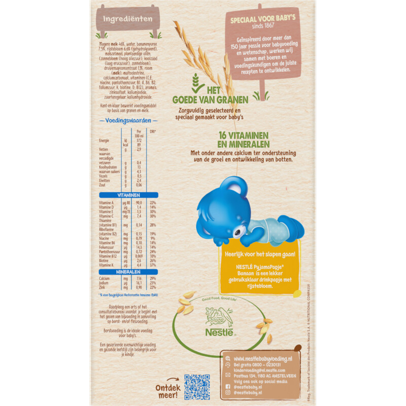 Een afbeelding van Nestlé Pyjamapapje banaan 6m+ 3x voordeel