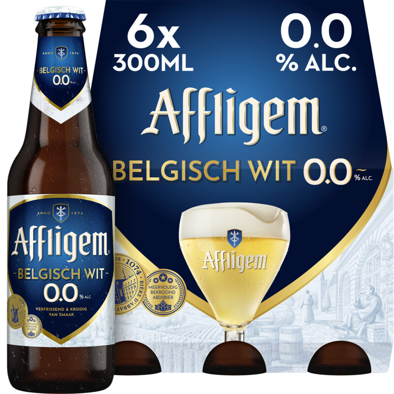 Een afbeelding van Affligem Belgisch wit 0.0 abdijbier 6-pack