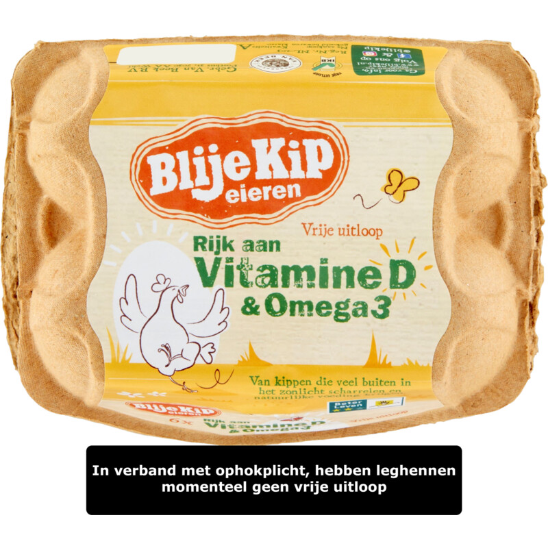 Een afbeelding van Blije Kip eieren Rijk aan vitamine D & omega 3