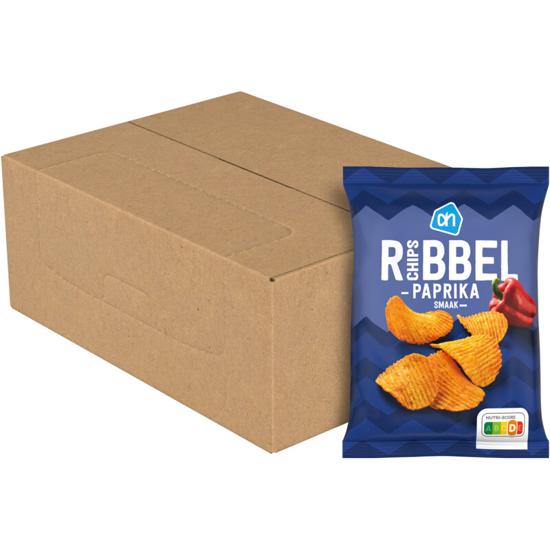 Een afbeelding van AH Ribbelchips paprika 20-pack