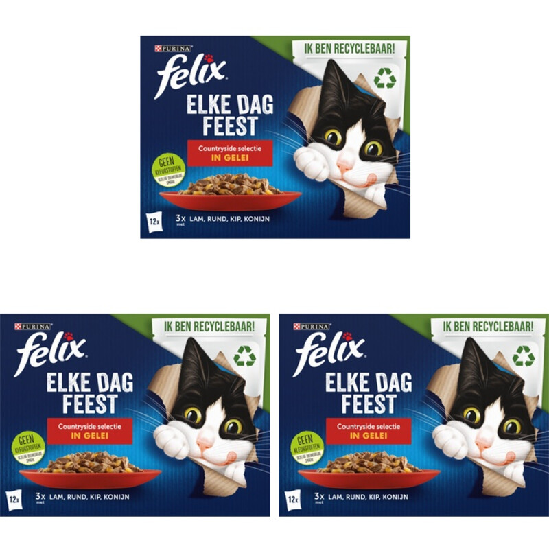 Een afbeelding van Felix Elke dag feest countryside gelei 3-pack