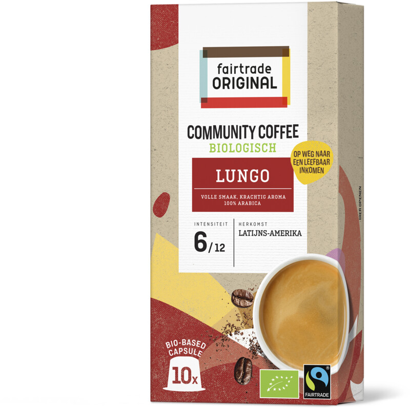 Een afbeelding van Fairtrade Original Community coffee lungo capsules