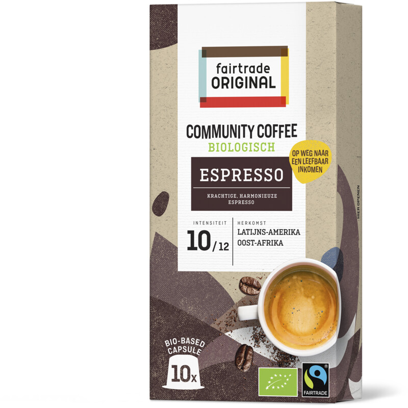 Een afbeelding van Fairtrade Original Community coffee espresso capsules