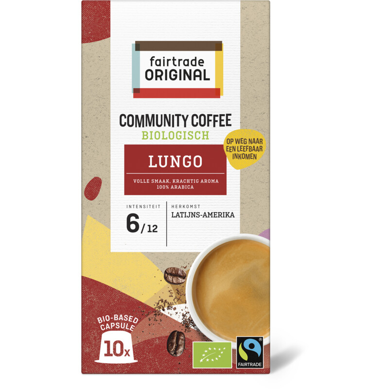 Een afbeelding van Fairtrade Original Community coffee lungo capsules