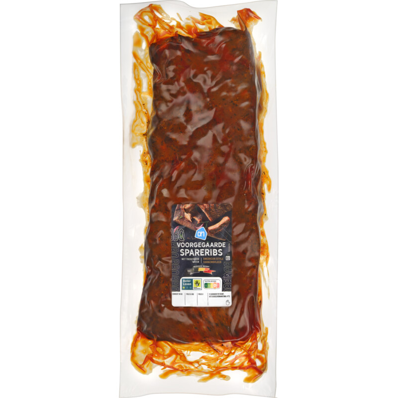 Een afbeelding van AH BBQ voorgegaarde spareribs bel