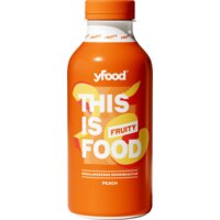 Een afbeelding van Yfood This is food drinkmaaltijd peach