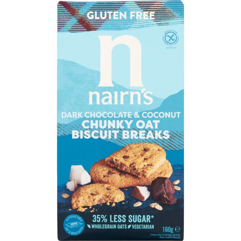 Een afbeelding van Nairn's Brosse biscuits met chocola & kokosnoot