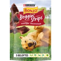 Een afbeelding van Bonzo Beggin' strips baconsmaak hondensnack