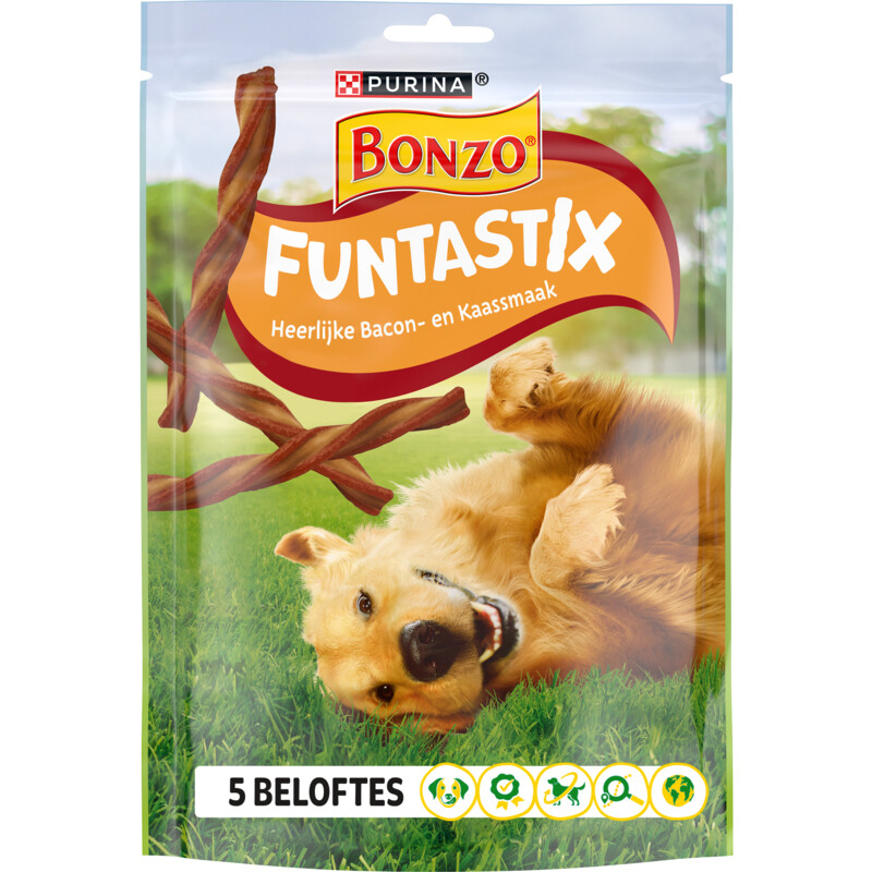 Een afbeelding van Bonzo Funtastix bacon-kaassmaak hondensnack