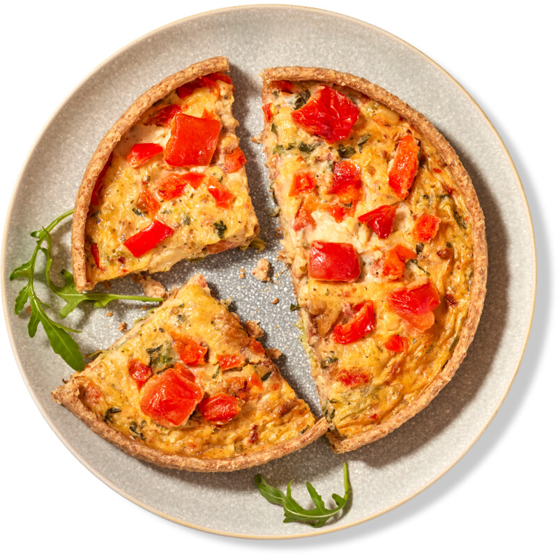 Een afbeelding van AH Quiche tomaat mozzarella volkoren bodem