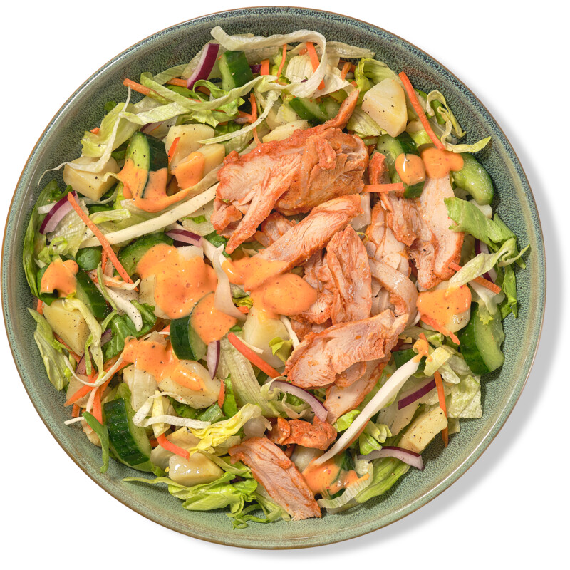 Een afbeelding van AH Basis maaltijdsalade pittige kip