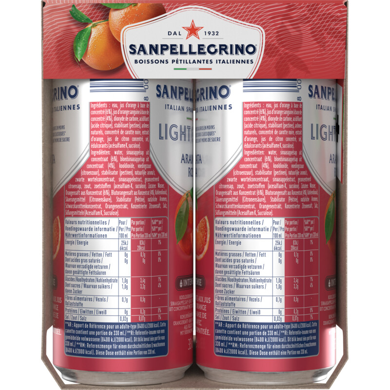 Een afbeelding van S. Pellegrino Aranciata rossa light 6-pack