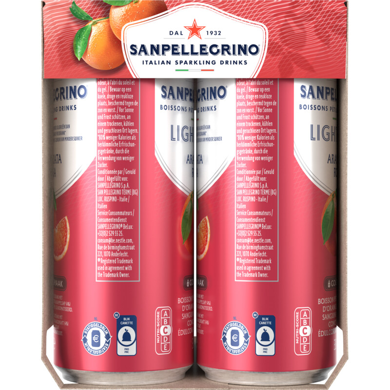 Een afbeelding van S. Pellegrino Aranciata rossa light 6-pack