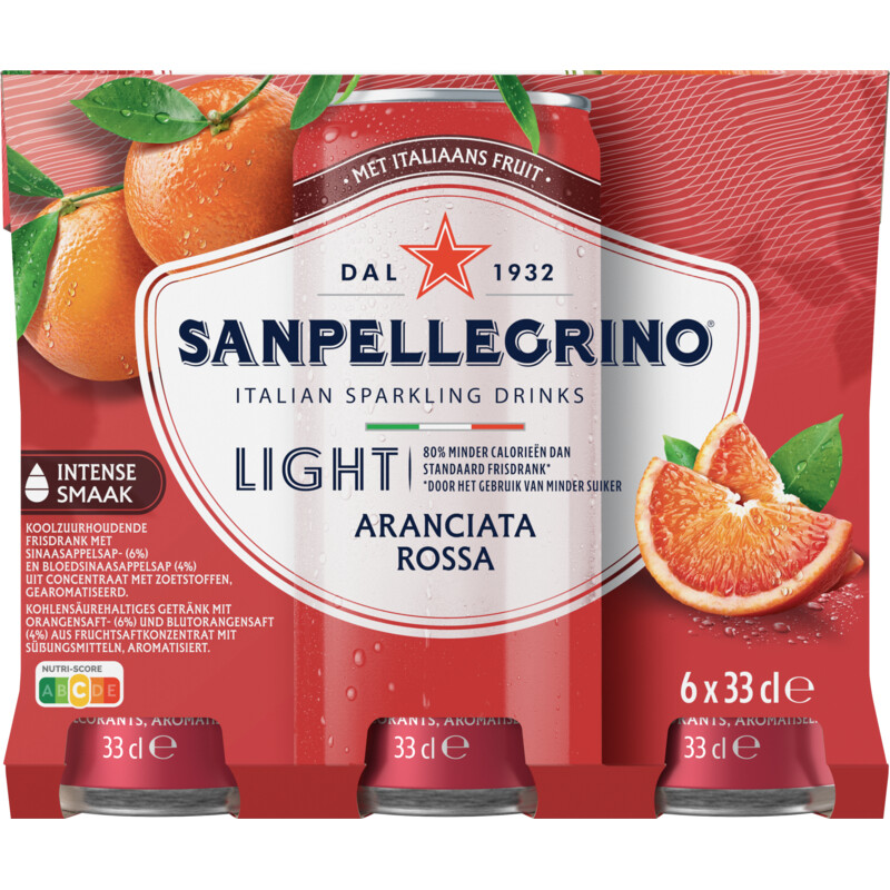 Een afbeelding van S. Pellegrino Aranciata rossa light 6-pack