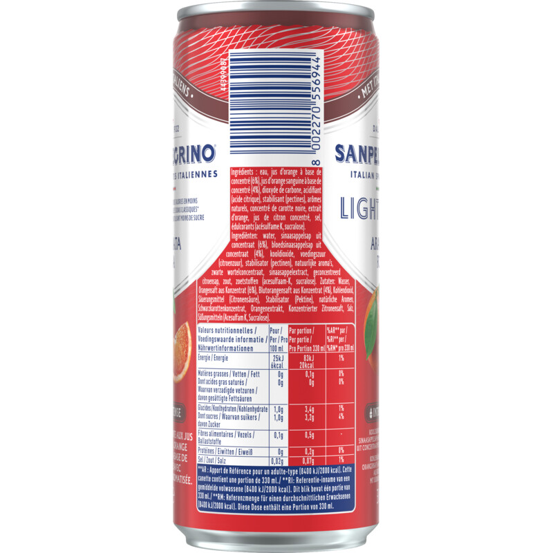 Een afbeelding van S. Pellegrino Aranciata rossa light