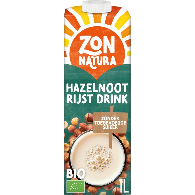 Een afbeelding van Zonnatura Hazelnoot rijst drink