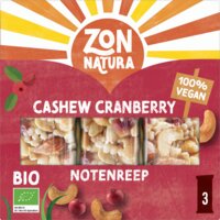 Een afbeelding van Zonnatura Cashew & cranberry notenreep